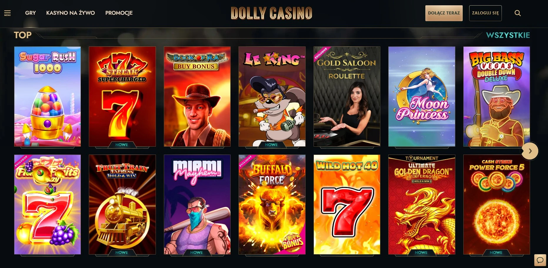 Gry w najlepszych kasynach w Polsce